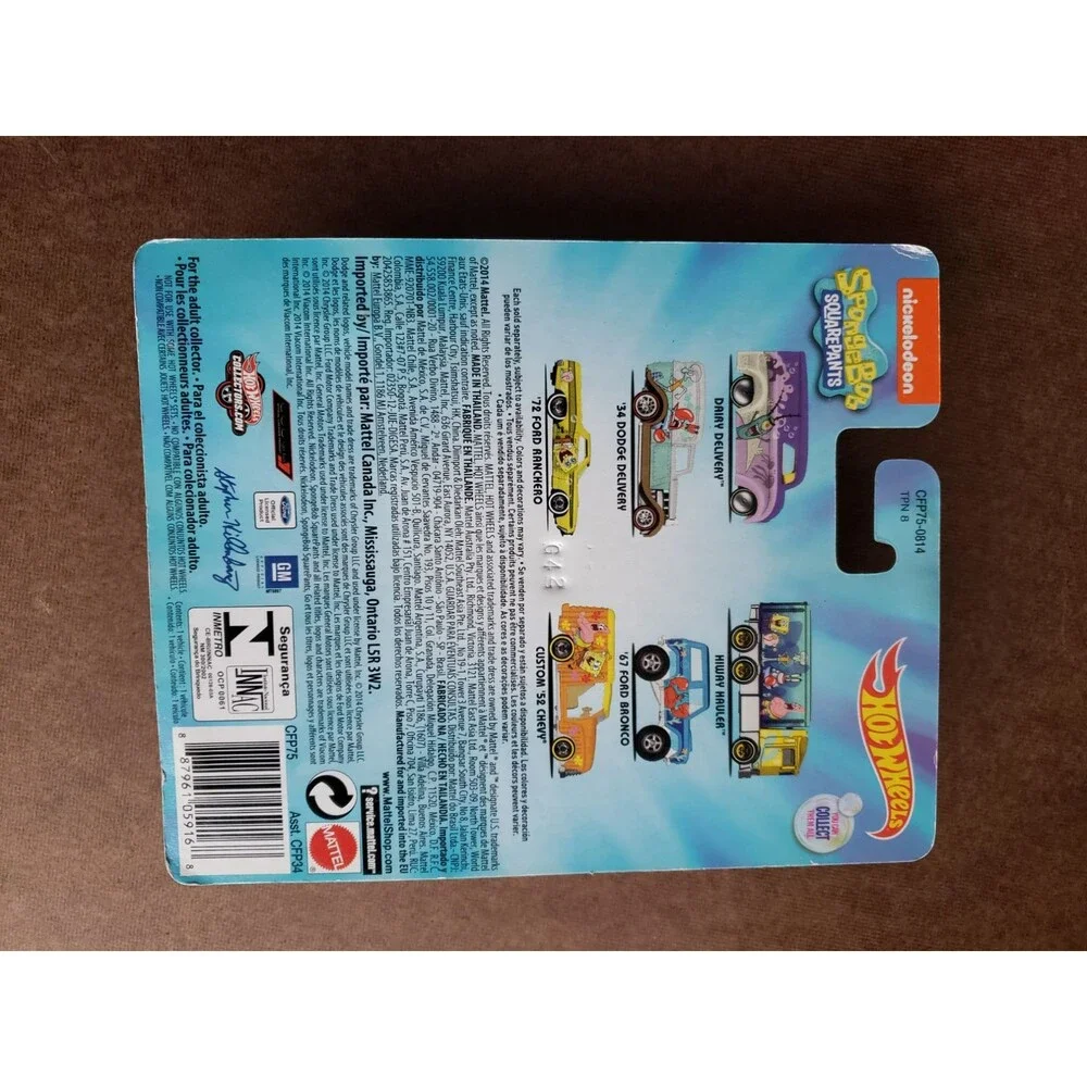 Hot Wheels '34 DODGE DELIVERY Silver & Blue Pop Culture Sponge Bob Square Pants